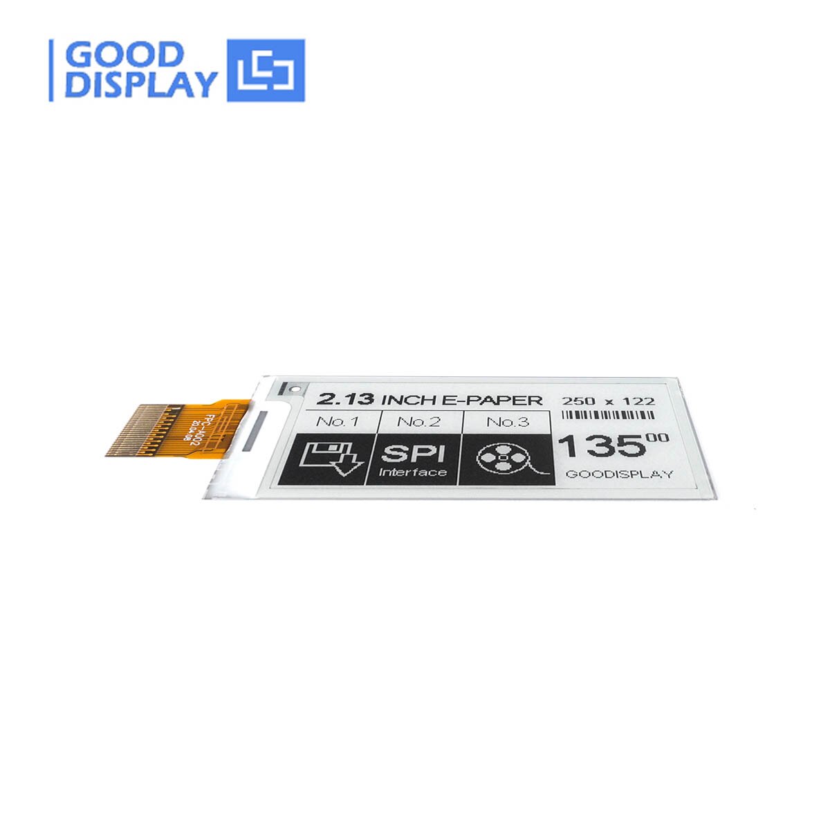 2.13 Inch 250x122 Raspberry Pi Eink Display, Supports 1.5s Fast Refresh GDEY0213B74, Electronic Epaper Tag