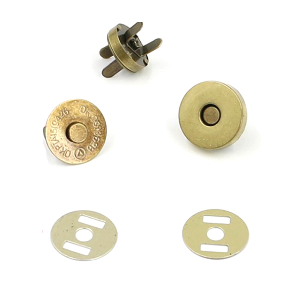 5 sæt bærbare metal runde magnetiske låse til tasker pung trykknapper lukninger 14mm 18mm sølv knap taske trykknapper tasker tilbehør