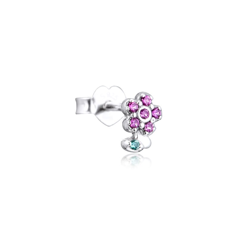 CKK My Pretty Fiore Singolo Orecchini con perno Pendientes Kolczyki Aretes de Mujer Earing Per Le Donne 925 Gioielli In Argento Sterling