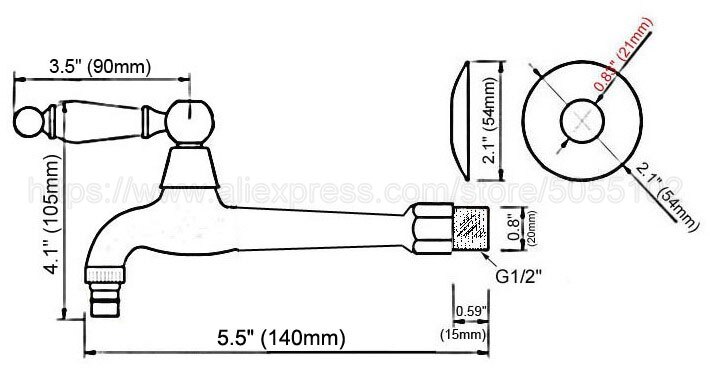 Bathroom black single cold tap wall Washing machine single tap cold water faucet garden black tap zav335