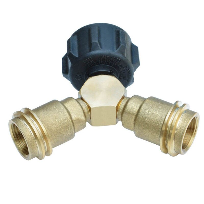 QCC1 Brass Propane Gas Fitting Tee Adapter Splitter Fits for Propane Appliances, Heater, BBQ Grill