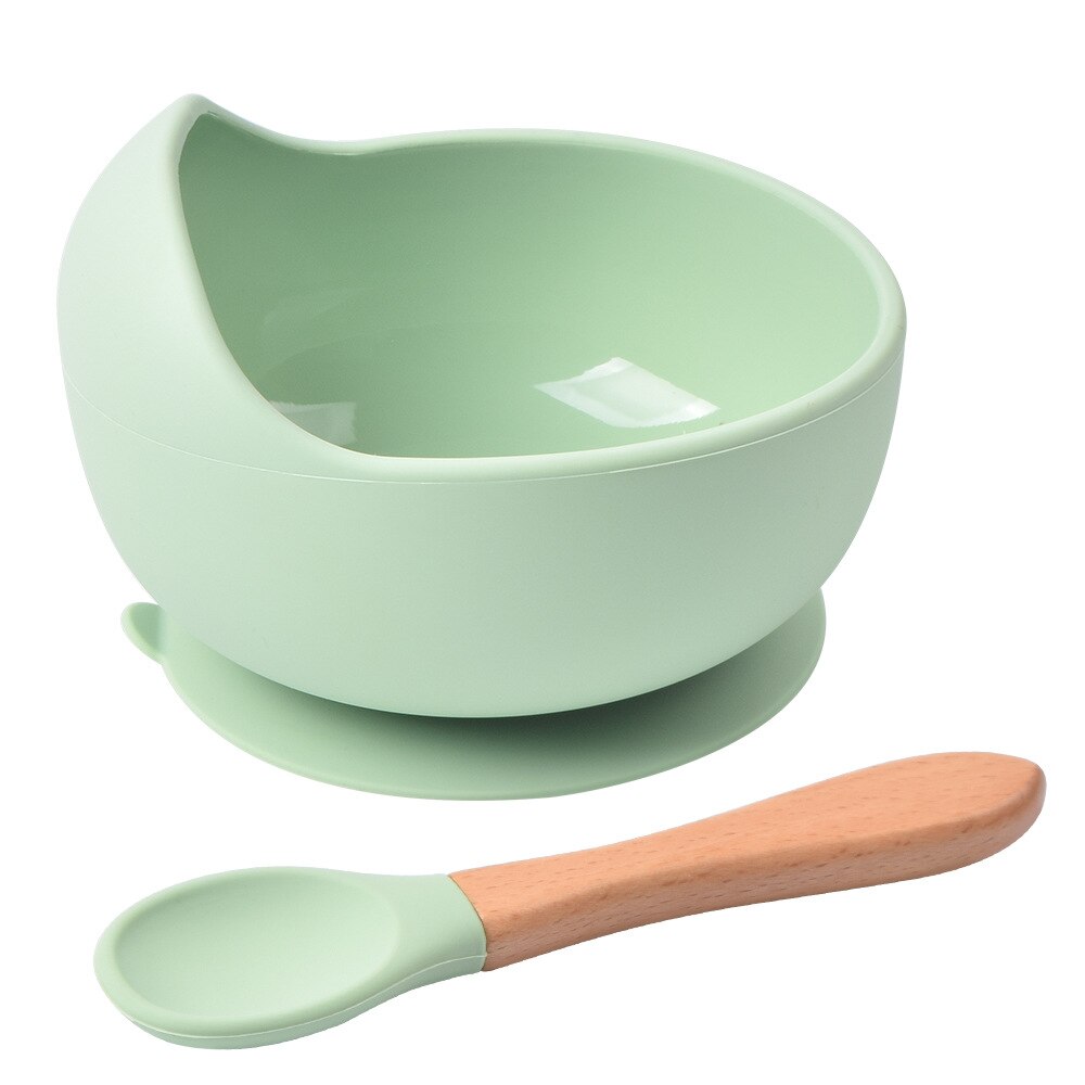 Babyvoeding Siliconen Kom Antislip Zuignap Kom Lepel Set Kinderen Servies Diner Gerechten Plaat Voor Baby Keukengerei: 3