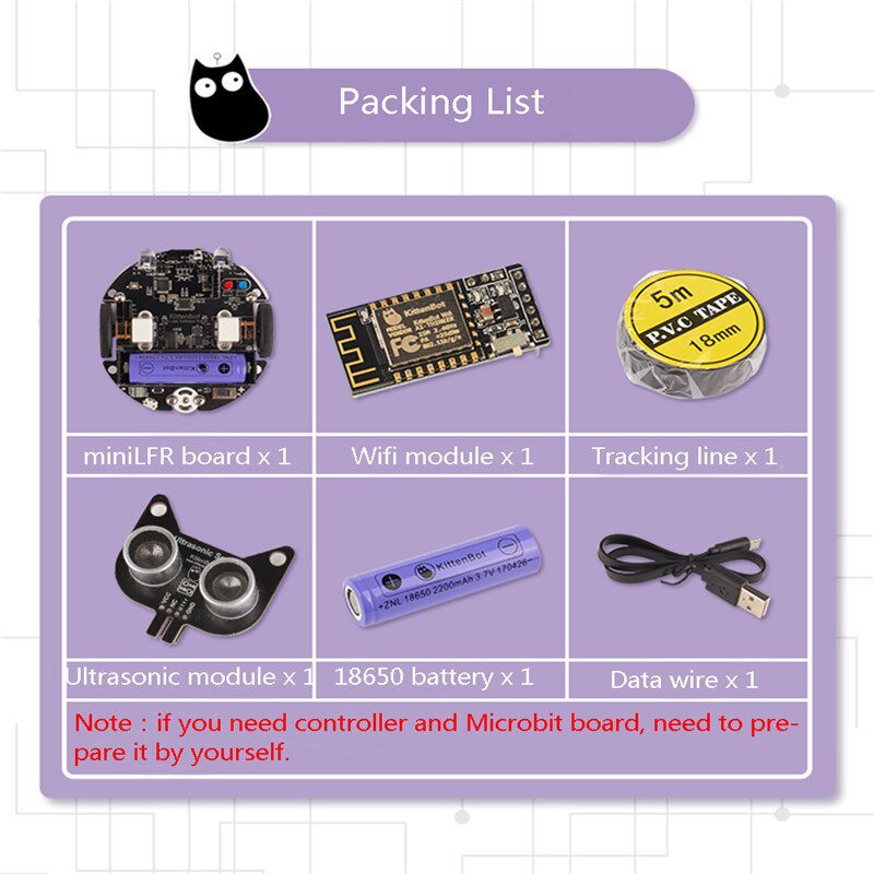 Kittenbot Minilfr Diy Smart Rc Robot Car Scratch Programma Tracking Obstakel Vermijden Robot Auto Compatibel Microbit