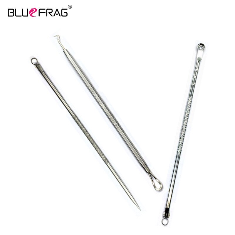 Extracteur de nombril pour points noirs 3 pièces, extracteur de boutons d'acné, extracteur de points noirs sous vide, cuillère pour le visage
