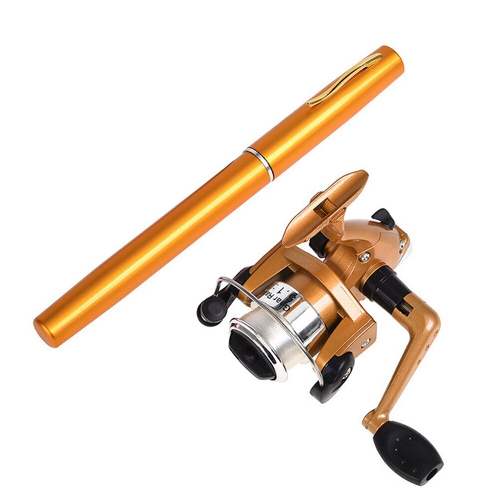 Mini pen uiterlijk vishengel draagbare roterende wiel vishengel 1 stuk winter outdoor vishengel visaccessoires&