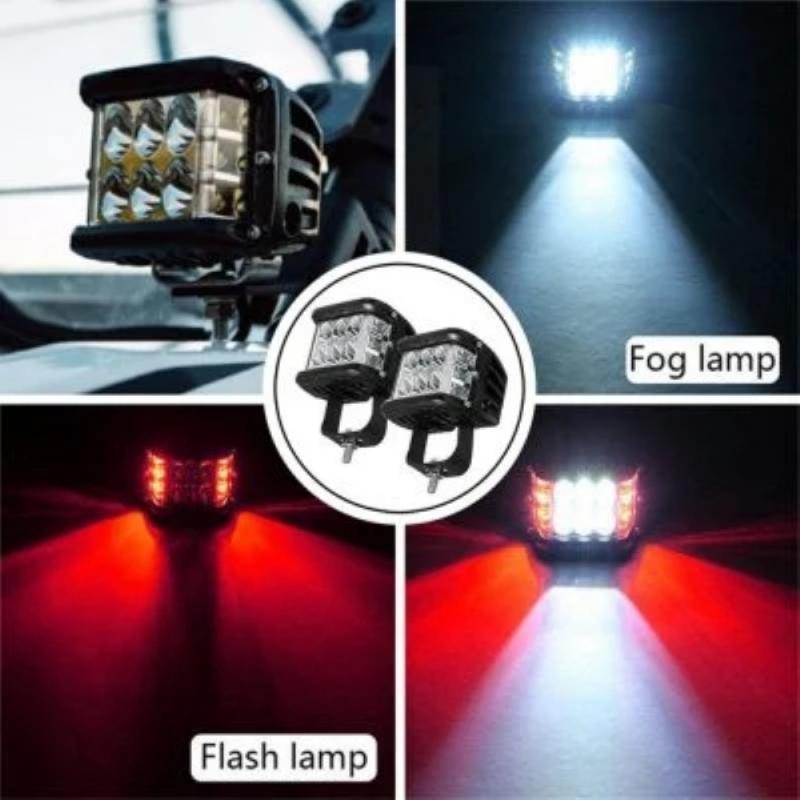 45W Kubus Kant Shooter Led Verlichting Sfeer Lamp Strobe Light Combo Beam Off Road Dual Side Voor Atv suv Truck Marine