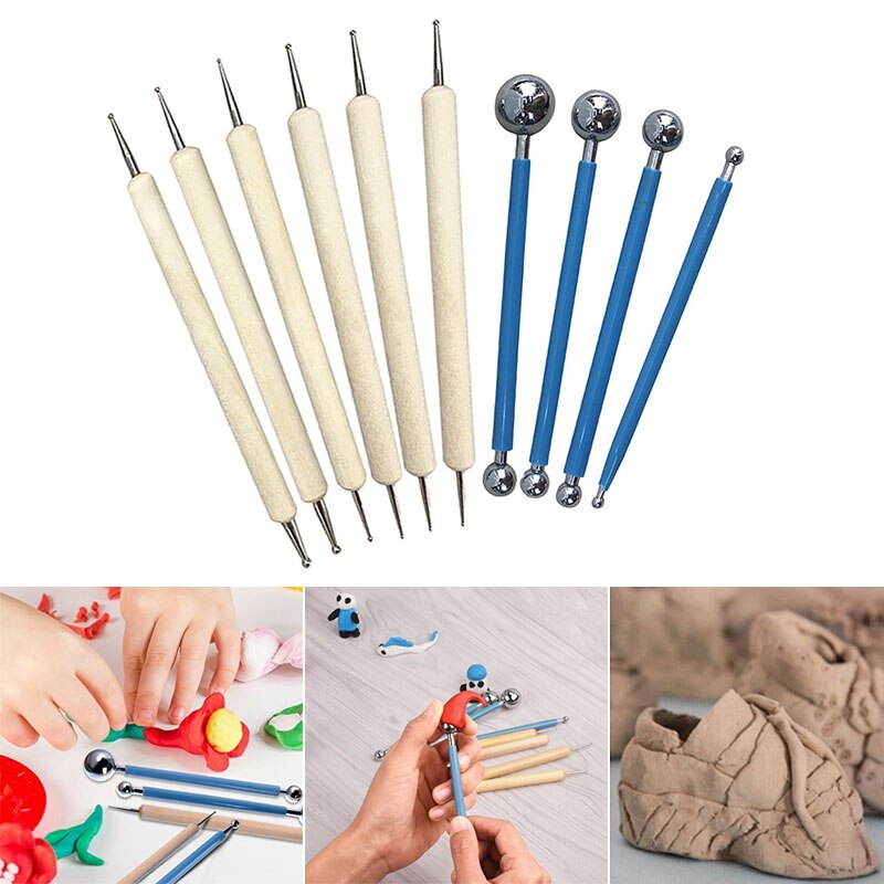 10 Pcs Ball Stylus Dotting Tools Clay Ceramics Pottery Carving Embossing Sculpting Set HYD88