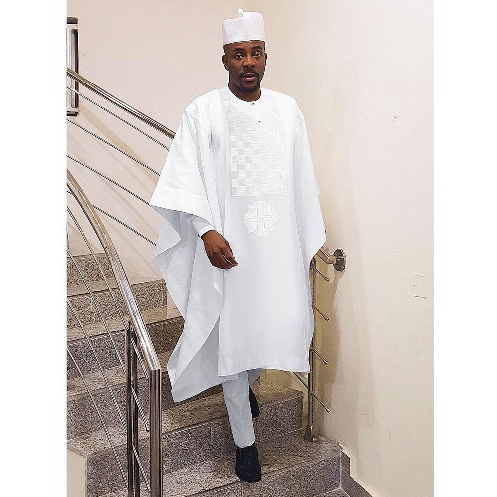 H &amp; d africano roupas dos homens tradicional festa de casamento muçulmano agbada bordado robe camisa calça terno 3 pcs conjunto boubou africain homem
