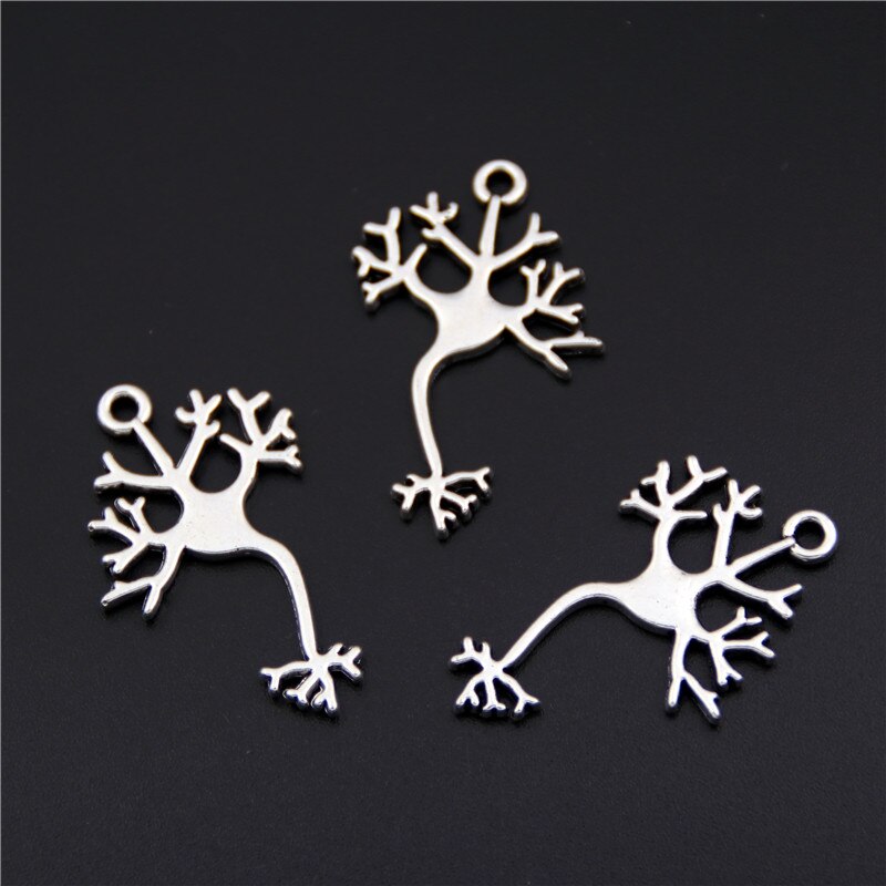 20 st silverfärg vetenskap charm molekyl hänge för smycken gör diy neurologi smycken tillbehör  a2487