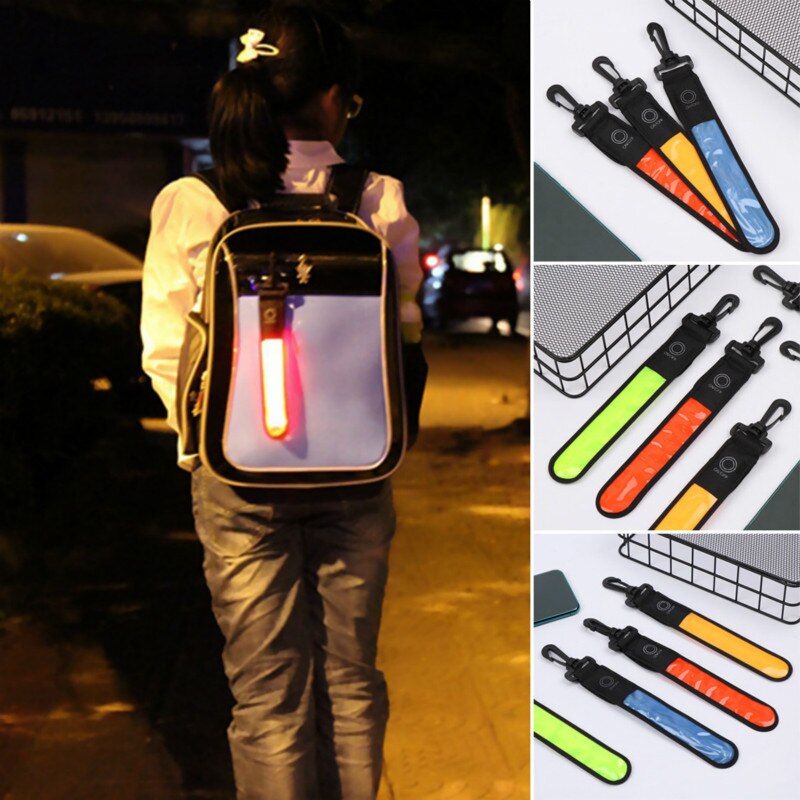 LED Licht Reflektierende Gürtel Gurt Nacht Ich bin Freien Zubehör Reflektierende Beleuchtung Anhänger Dekor Sport Sicherheit Tasche Anhänger