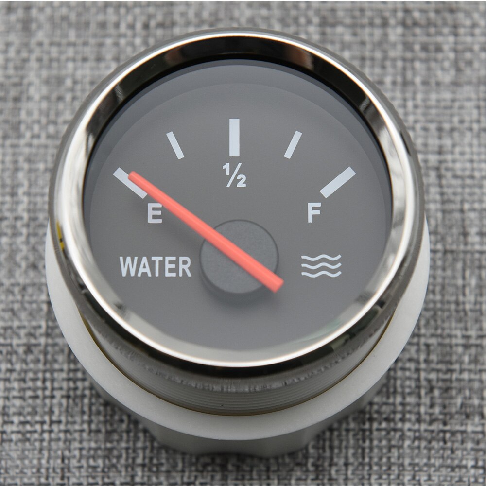 2" 52mm Water Level Gauge with Water Level Sensor 0-190ohm Fuel Sender Unit For Car Boat Water Level Indicator Meter12V/24V