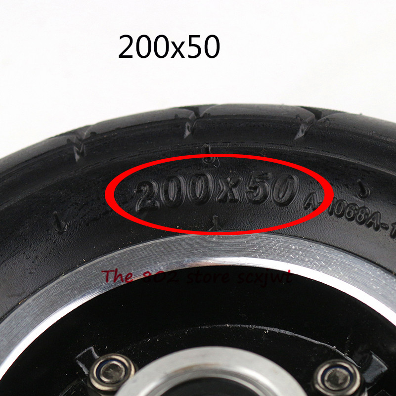 Electric Scooter Tyre With Wheel Hub 8" Scooter 200x50 Tyre Inflation Electric Vehicle Aluminium Alloy Wheel Pneumatic Tire