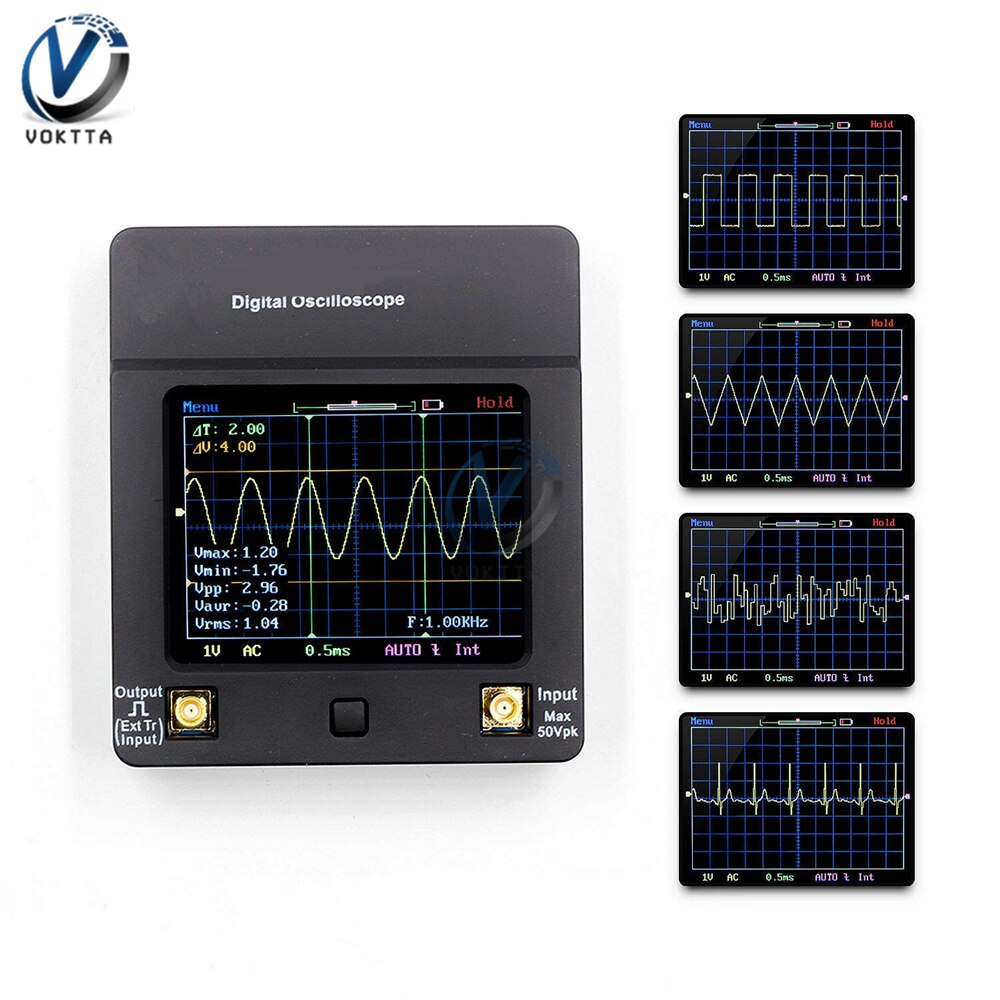 TFT Oscilloscope Numérique Vague Écran Tactile Portatil USB Oscilloscope Interface 2Mhz 5Msps Multimètre