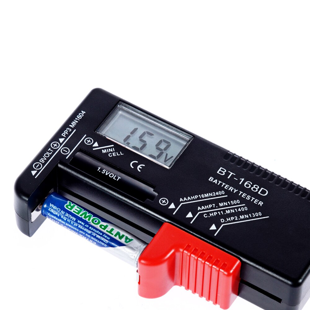 BT-168D Digital Battery Tester Universal Capacity Tester AA/AAA/9V/1.5V Button Cell Battery Colour Coded Meter Indicate Checker