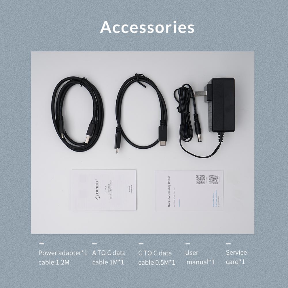 ORICO 3.5 inch HDD Behuizing USB 3.1 Type C 10Gbps Transparante HDD Case SATA naar USB C Transparant HDD docking station