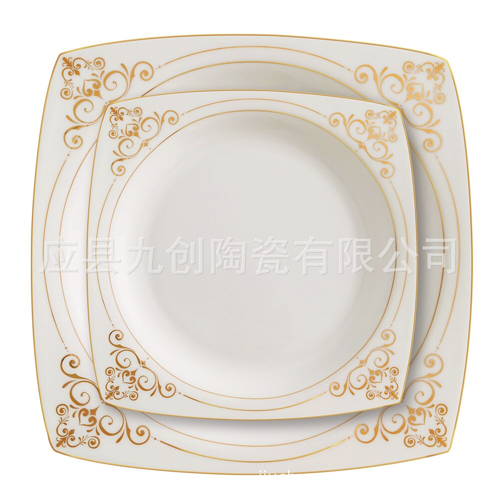 Moderne Eenvoudige Bone China Servies Set Huishouden Plaat Kom Plaat Keramische Servies