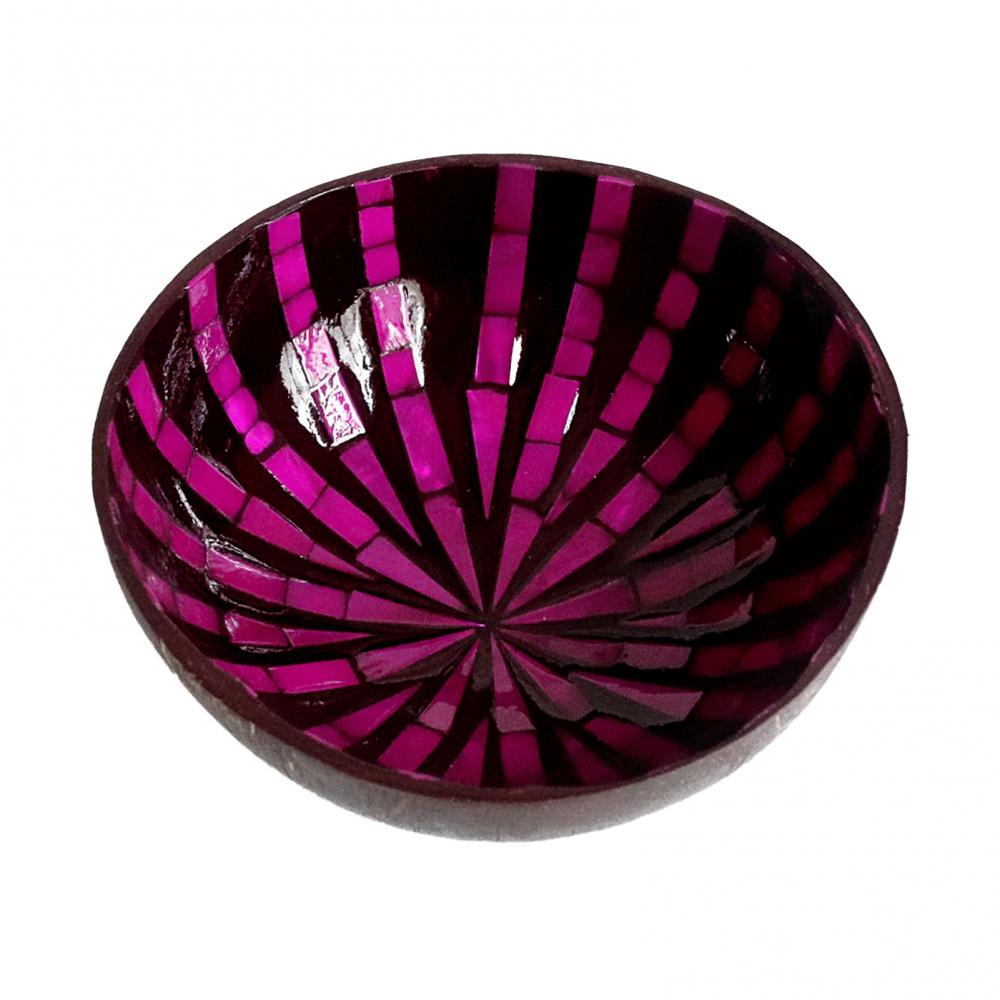 Container Natural Salad Bowl Bowl Coconut Shell Coconut Candy Ice Cream Bowls Food Coconut Bowls Handmade Fruit Home Decor: Pink