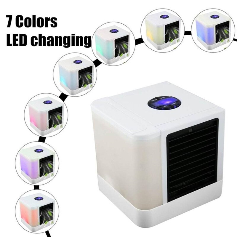 Mini luftkonditionering kylare fläktar usb luftfuktare renare luftkonditionering bärbar 7 färger led ljus luftkonditioneringsfläkt