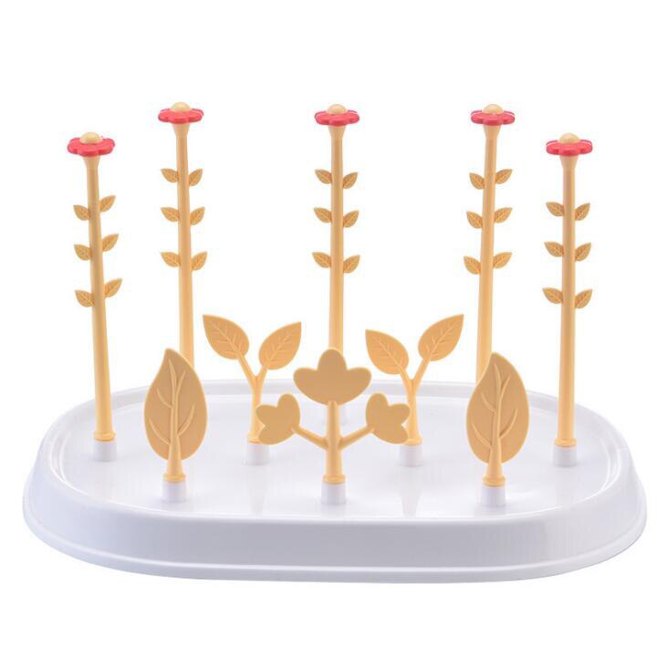 Baby Bottle Drying Rack tree shape feeding baby Bottle Holder Healthy Safe Material Drain Bottles Rack With CoverYHZ003: YHZ003B