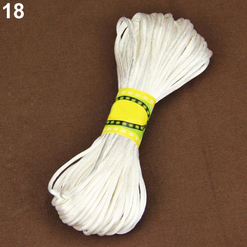 20M Nylon Braiding String Chinese Knot Cord Rattail Satin Braided String Jewelry findings Beading Rope for DIY crafts: WHITE