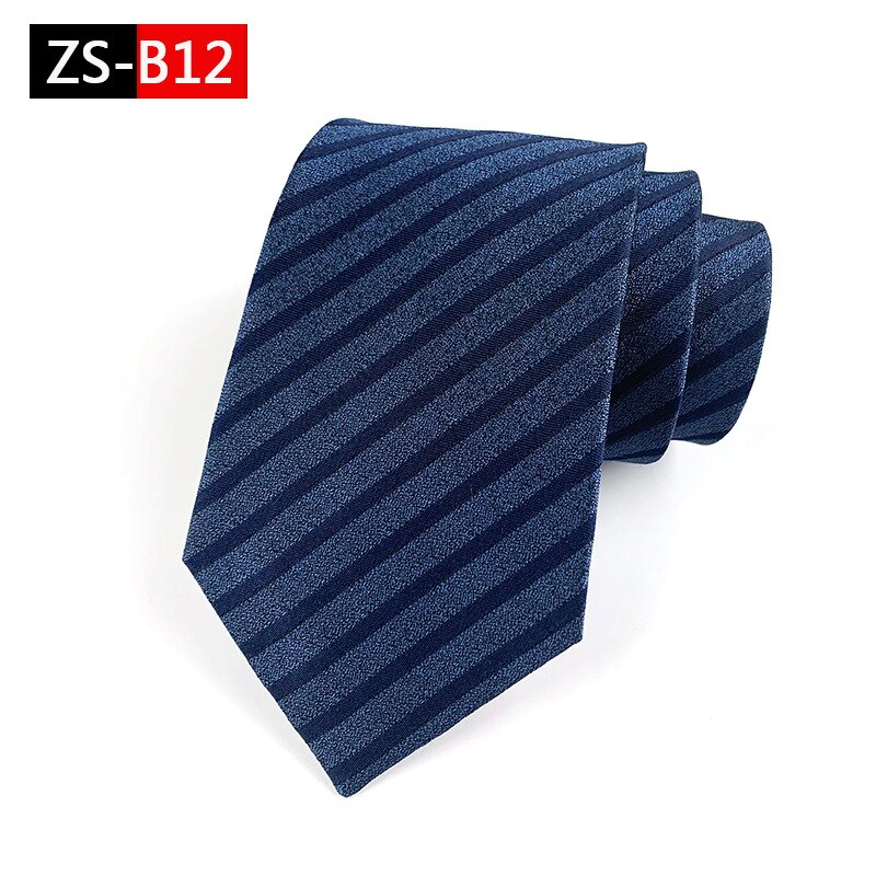 100% Silk Men's Ties 9cm Business Blue Leisure Wedding Groom Neckwear Necktie Formal Gravata Father's Day: ZS-A12
