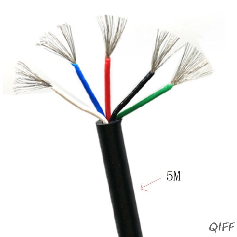 5 Cores Silicone Cable Wire Electronic Soldering Iron STC-T12 Line Welding Station Handle High Temperature Resistance DIY 19QB: 5m