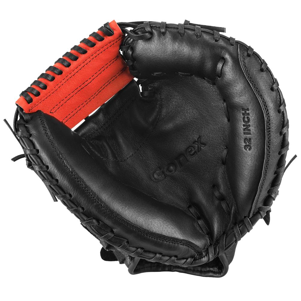 Gonex Baseball Catcher Handschoenen Lederen Softbal Tiener Baseball Catcher Handschoenen Rechterhand Gooi 32 Inch Met Draagtas