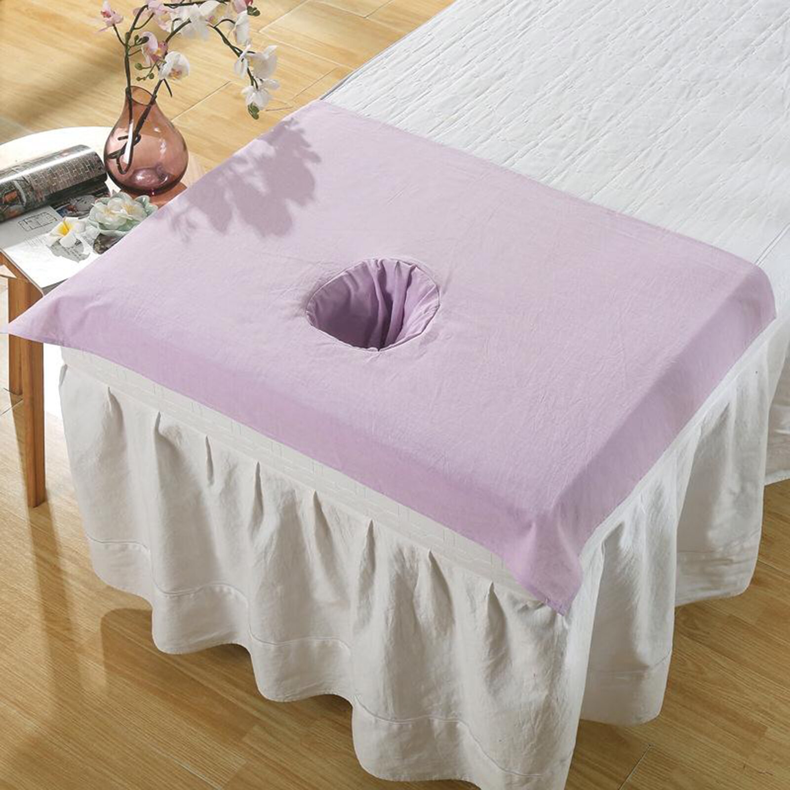 Toalla de algodón para SPA, Media funda de mesa de masaje, belleza, agujero para la cara, 50x70cm: E
