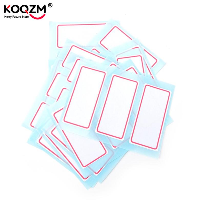 12 Vel Blanco Stickers 34*73Mm Zelfklevende Label Blanco Note Label Bar Kleverige Witte Beschrijfbare Naam Stickers