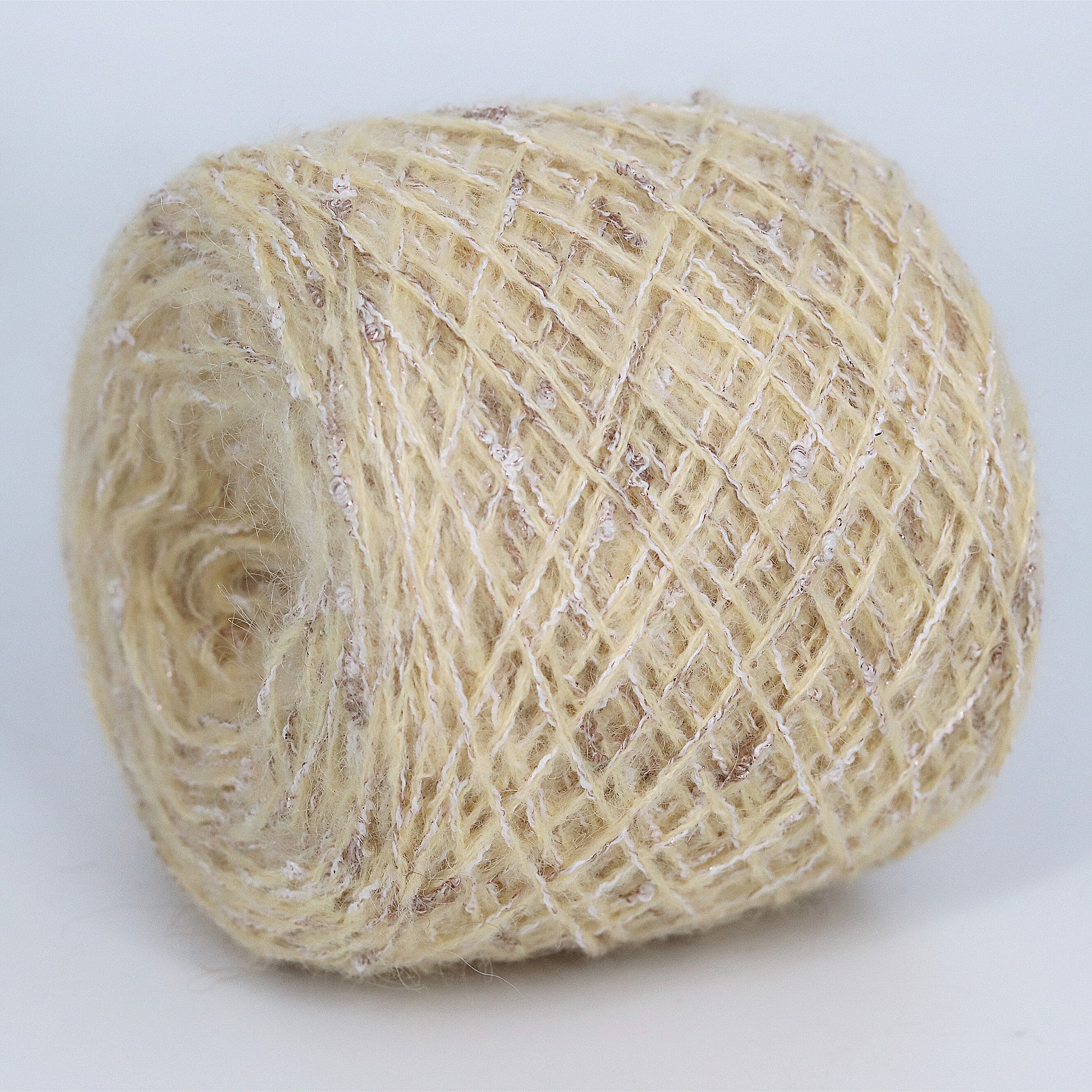 50G Metallic Fancy Knoop Mohair Garen Вязание Пряжа Wol Draad Anti-Pilling Voor Haken Sjaal Trui: beige yellow