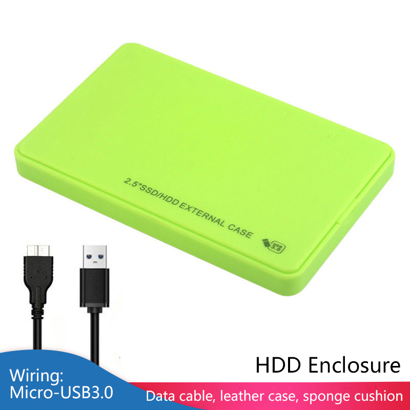 UTHAI U25 USB 3.0 HDD Enclosure Mobile Shell 2.5 Inch SATA SSD External Card Box Supports 6TB HDD Hard Disk Box Tool-Free: Light Green
