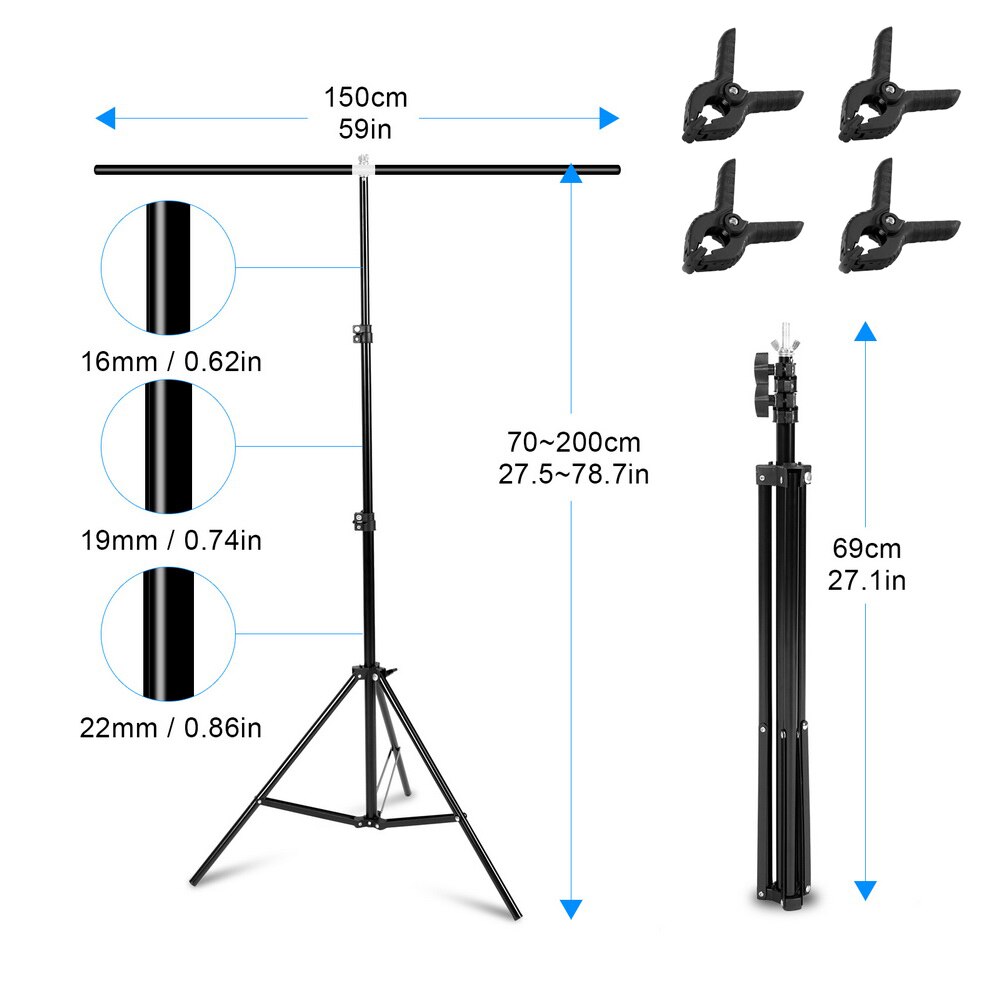 Hintergrund Rahmen Fotografie Hintergrund T-förmigen Hintergrund Unterstützung Stehen System Metall hintergründe für foto studio Mehrere größe: 150X200cm