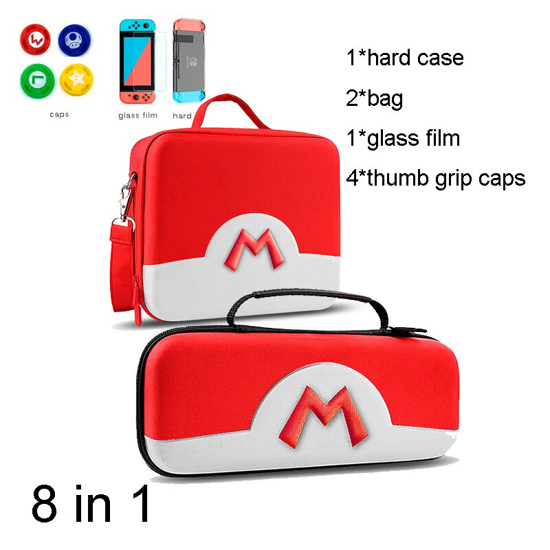 Travel Storage Bag for Nintendo Switch Waterproof Protective Hard Carrying Case Box for NS NX Nitendo Switch Console Accessories: B 7 in 1