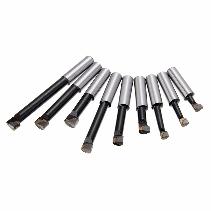 9 sztuk wytrzymałego twardego stopu cholewka wytaczadło zestaw z końcówką węglikową barów 12Mm robić 2 Cal 50Mm głowica wiercąca dla tokarka frezarka Mayitr