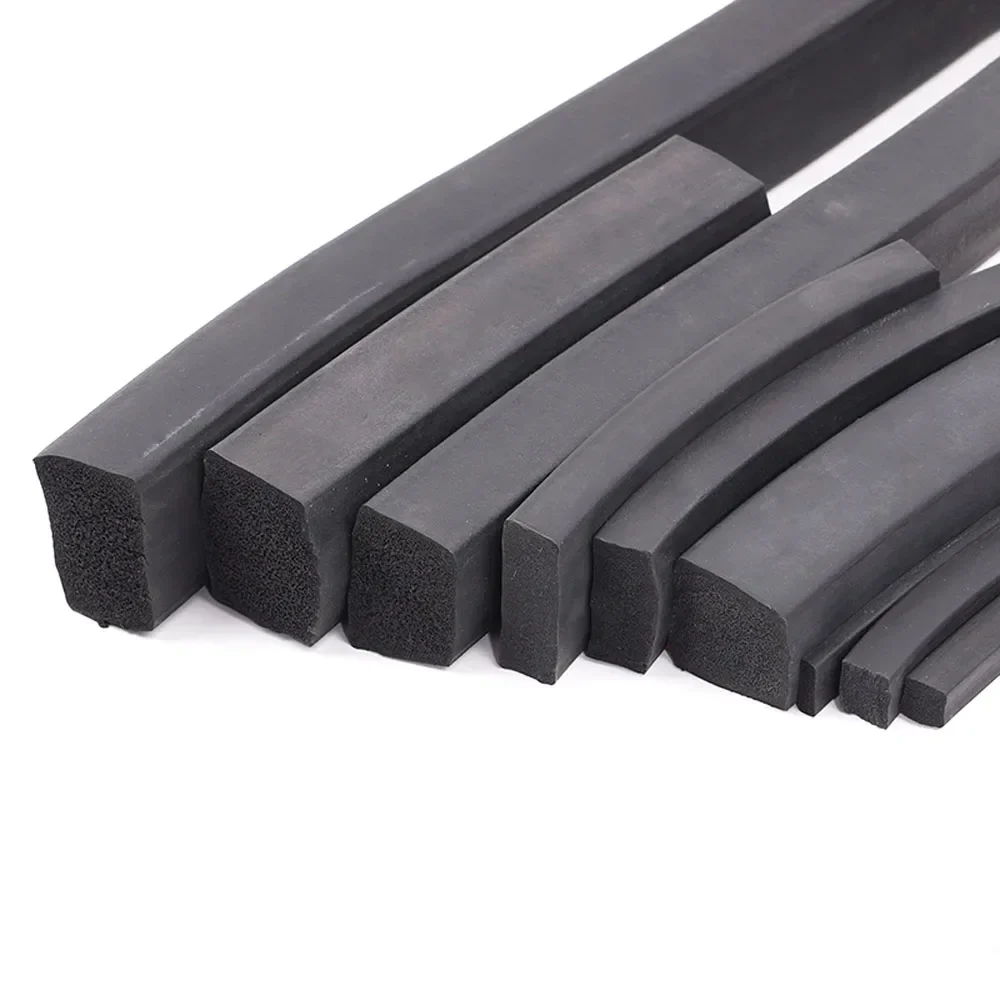 Zwarte Epdm Rubber Foam Afdichting Strip Kast Deur Afdichting Vierkante Spons Pakking Dikte 3/5/10Mm Breedte 5/10/15/20/25/30/35/40/