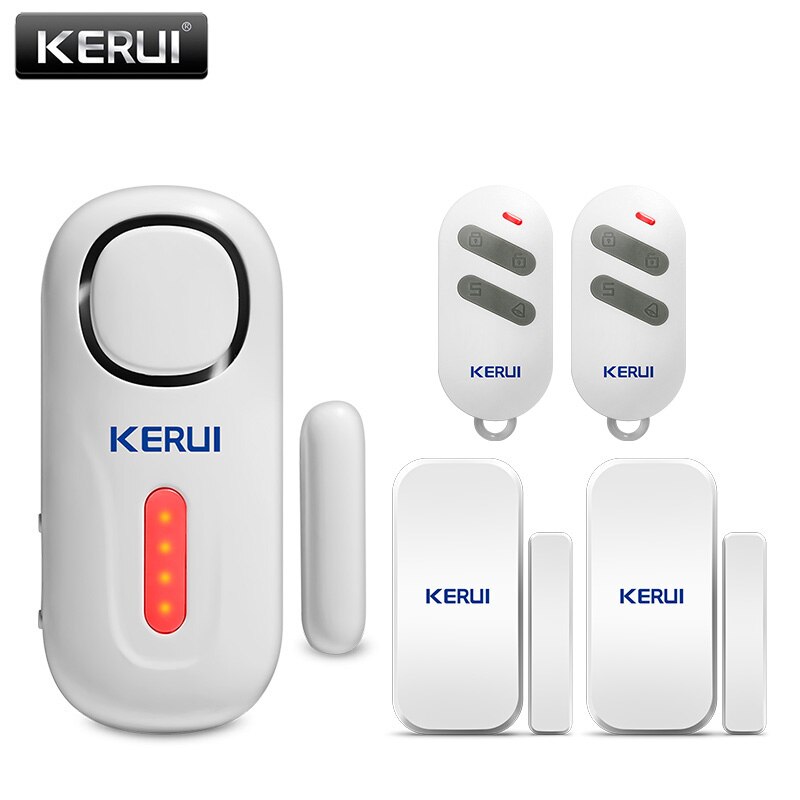 KERUI Home Alarm Syetem Wireless Door Sensor with Remote Controller Battery Power Supply 433MHz Home Burglar Alarm System: Kit 4