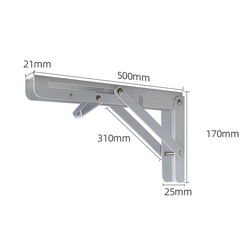 2pcs Folding Bracket For Shelf Table Desk Wall Mounted Support Collapsible Long Release Arm Space Savin Durable: 20 Inch White