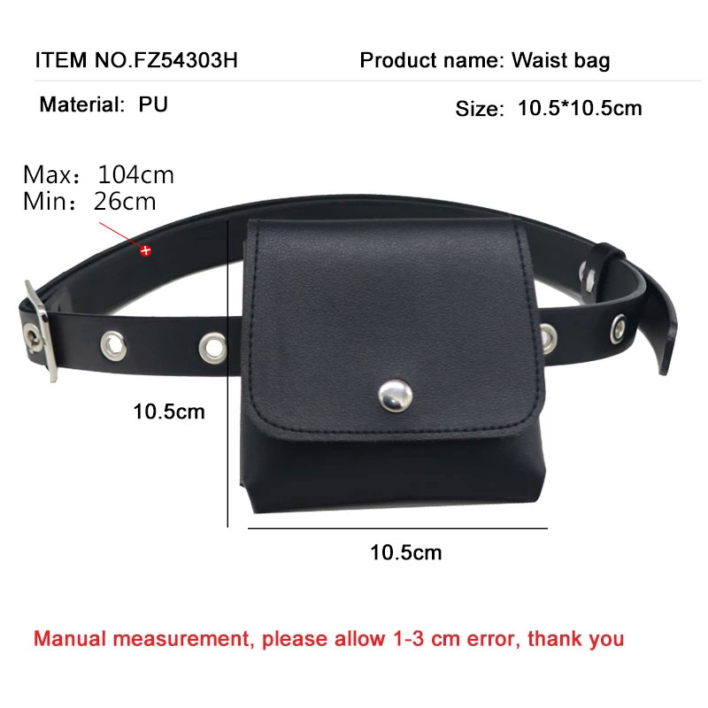 Moda feminina pacote de cintura pu fanny pacote simples saco de cinto de presente feminino sacos de corrente de telefone para a senhora casual pacote bolsa feminina preto