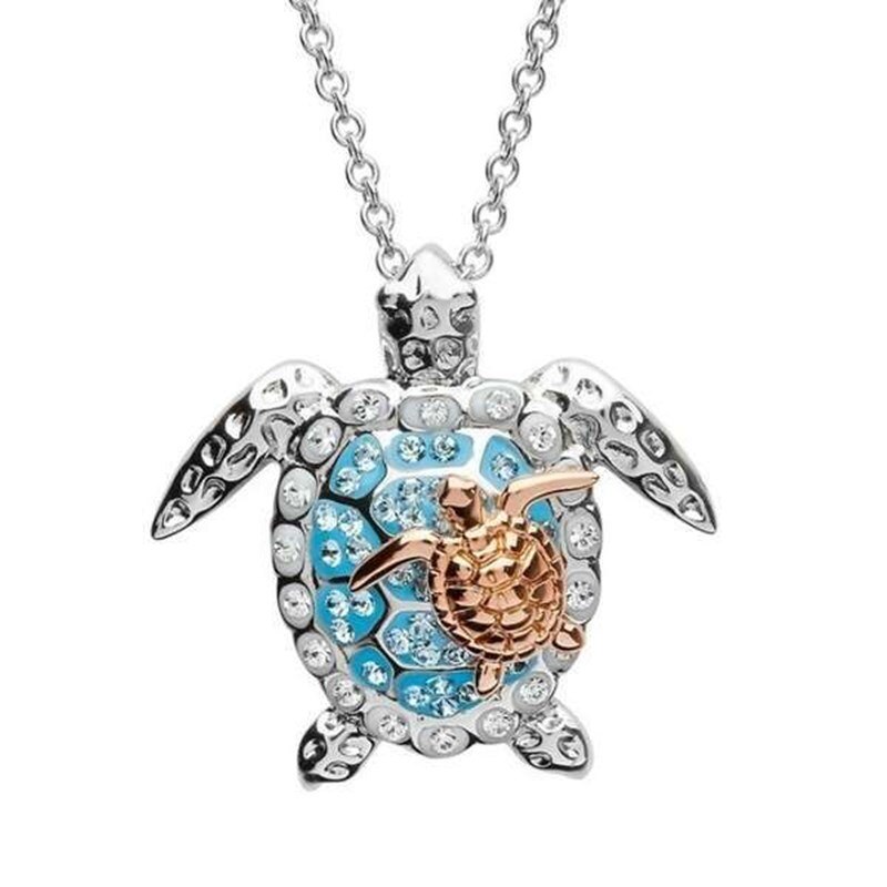 Ketting Voor Vrouwen Zirkoon Charm Beach Schildpad Kettingen Rose Gold Unieke Kleine Schildpad Ketting Vrouwen Sieraden