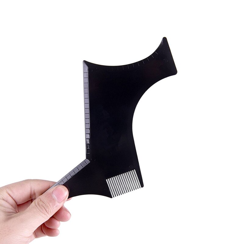 Perfect Beard Comb for Men's Face Care Transparent Black Stencil Comb Shaper for Beard Styling Beard Shaping Tool Liner Template: 1. Black