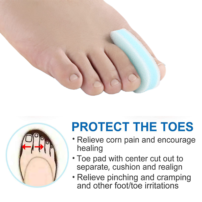 Pexmen 2Pcs Foam Toe Spacers 3 Layer Toe Separators for Toes Relief Friction Hammer Toes Overlapping Toes and Prevent Corns