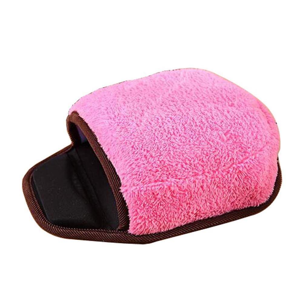 Pink USB Heated Mouse Pad Mouse Hand Warmer With Wristguard Warm Winter Mouse Mat USB Port Office Home Use Accessories