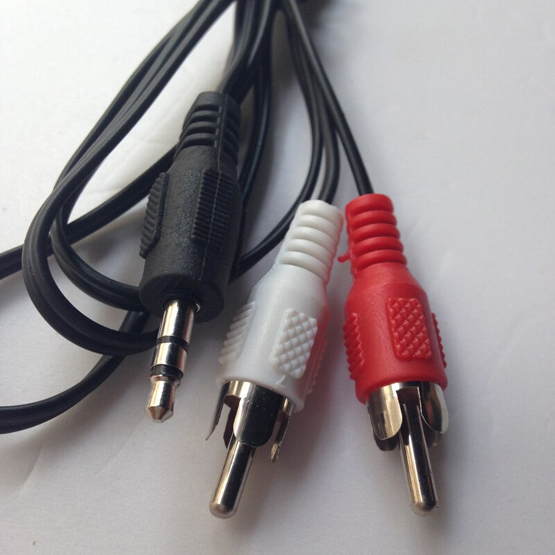 1m 3,5mm Jack Aux a 2 RCA Cable de Audio y vídeo estéreo Y Cable divisor AV adaptador 2RCA Cable para PC DVD TV VCR altavoces cámara