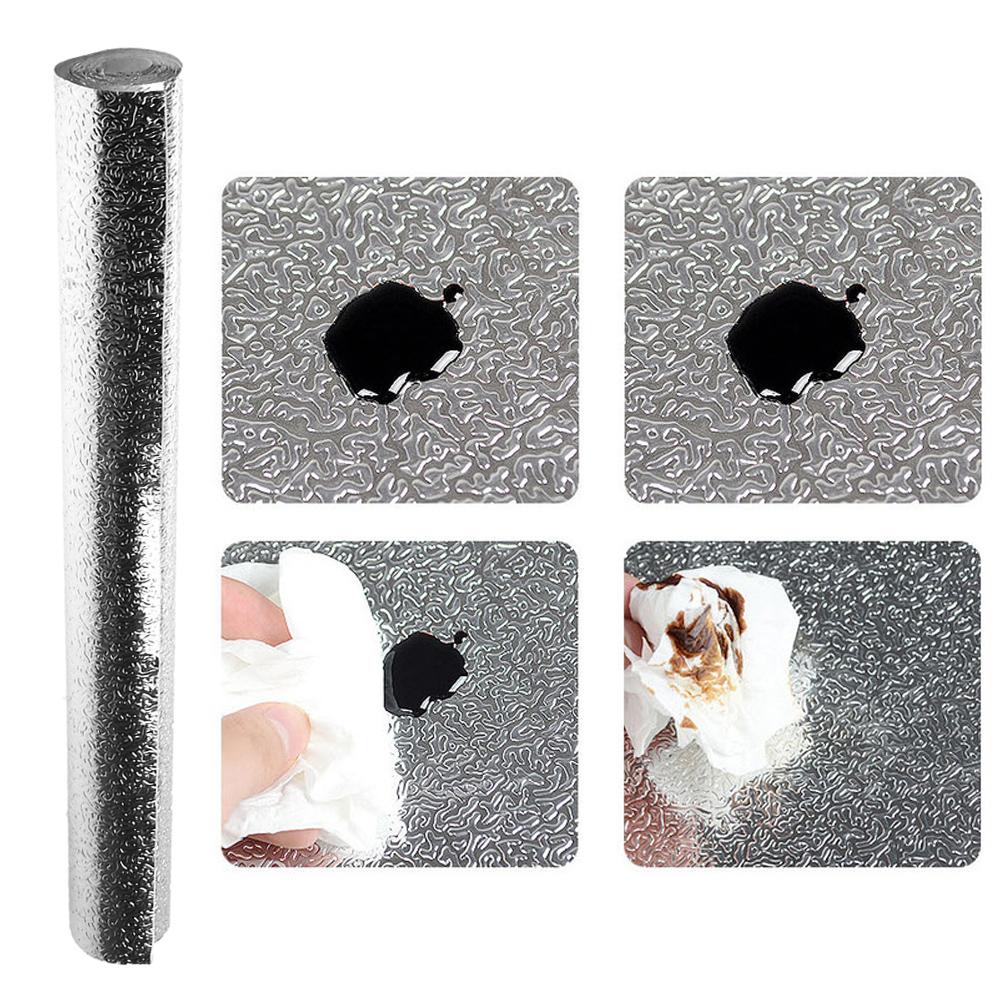 Oil-proof Floral Pattern Aluminum Foil Self Adhesive Water proof Cabinet Sticker