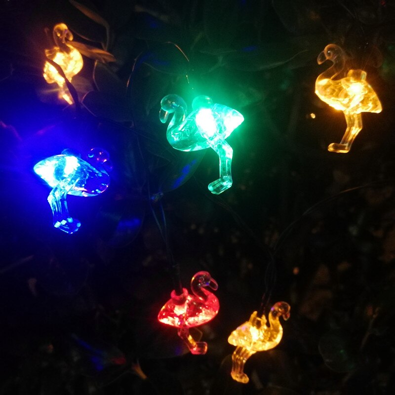 Solar Power Lamp Led Tuin Flamingo Lichten String Twinkle Outdoor Waterdichte Garland Bruiloft Christmas Light Party Decoratie
