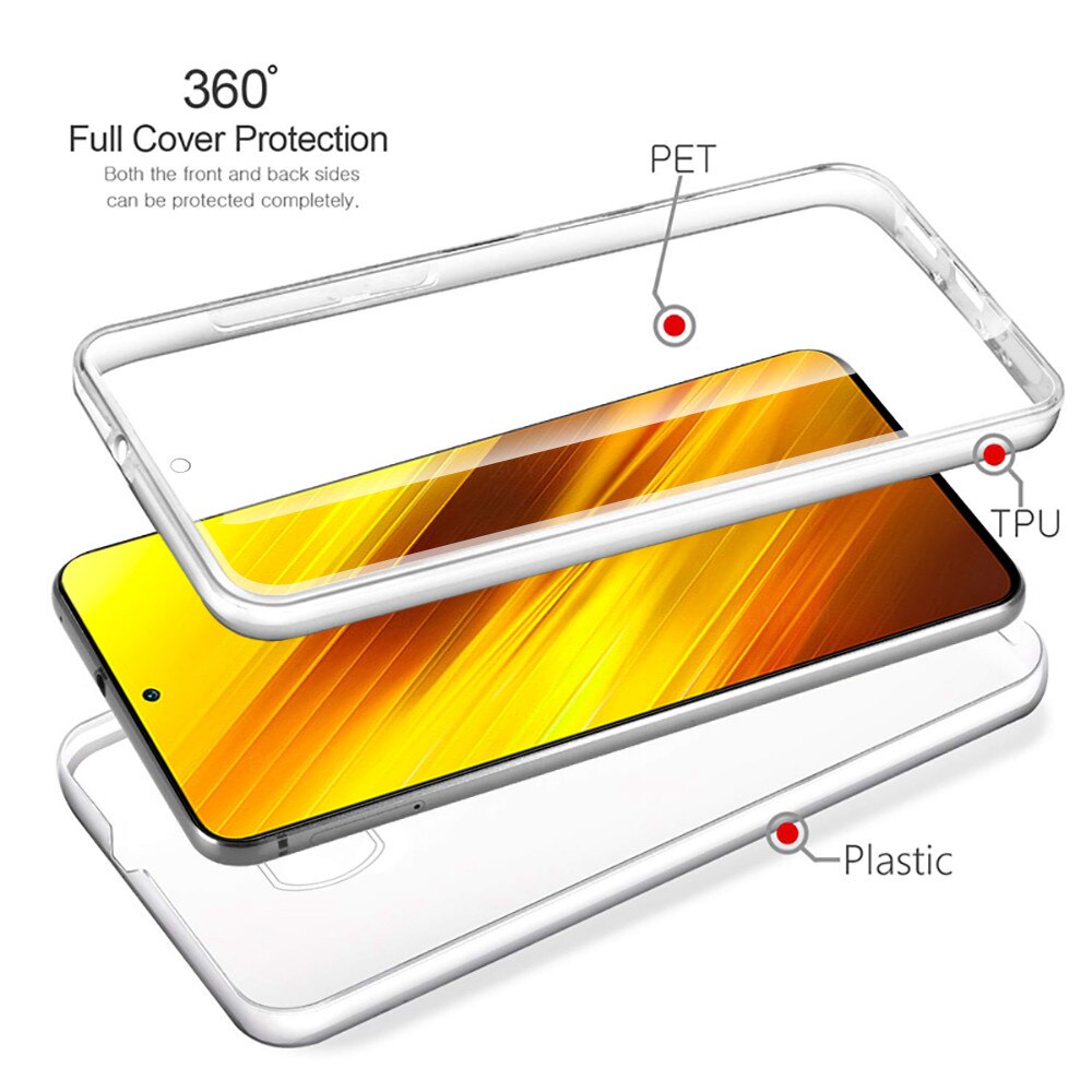 PocoX3 NFS Obudowa nowy futerał ochronny 360 stopni dla Xiaomi Poco X3 X 3 3X NFC przezroczysty TPU miękki silikon Shckproof Coque Fundas