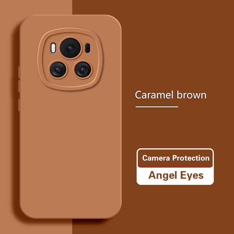 Phone Case for Honor Magic6 Magic 6 Pro 6Pro Ultimate 5G Solid Luxury Soft Liquid Silicone Lens Protection Angel Eyes Back Cover: POLYESTER / PURPLE
