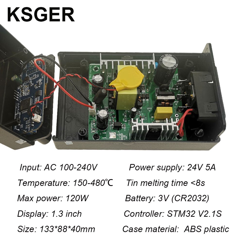 Ksger  t12 lödkolv station stm 32 oled gör-det-själv kit löda elverktyg svetsjärn spetsar temperaturkontroll handtag