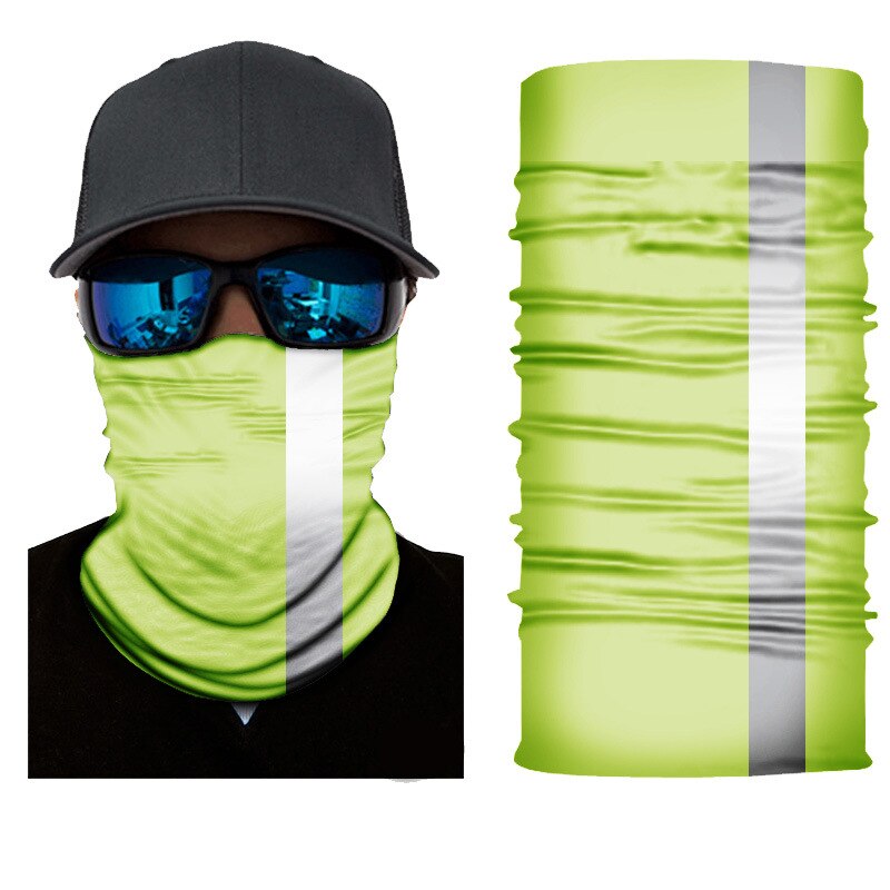 Reflective strip outdoor ever-changing sports seamless scarf fluorescent green multifunctional printing magic headscarf A265