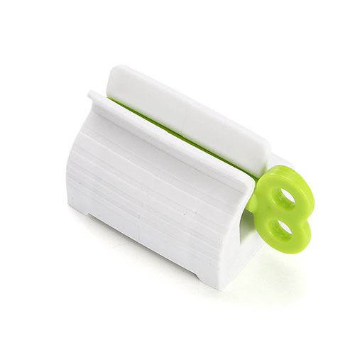 Toothpaste Squeezer Dispenser Facial Cleanser Tube Toothpaste Rolling Toothpaste Holder Bathroom Accessories Set: A-green